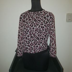 Semisheer leopard print top H&M